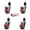 Service Caster 3.5'' Red Poly Swivel 1-3/4'' Expanding Stem Caster Set 2 Total Lock Brakes, 4PK SCC-EXTTL20S3514-PPUB-RED-2-S-2-134 - alternate 3